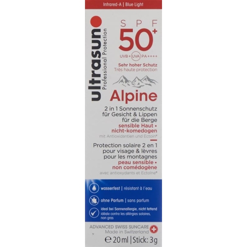 Ultrasun Alpine SPF 50 20ml + 2.3ml Lipstick buy online