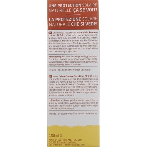Weleda Edelweiss Sensitiv Sonnencreme LSF 30 150ml buy online