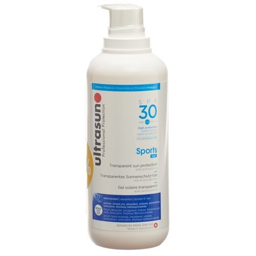 Ultrasun Sport Gel SPF 30 Dispenser 400ml 25% discount buy online