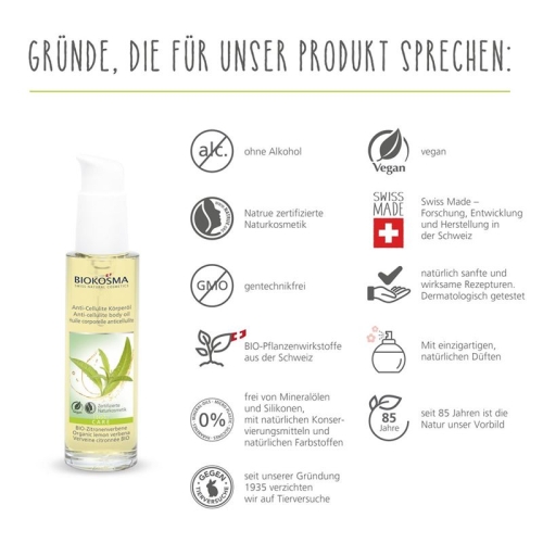 Biokosma Anti-Cellulite Körperöl Bio-Zitronenverene 100ml buy online