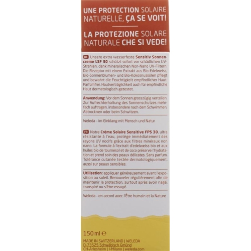 Weleda Edelweiss Sensitiv Sonnencreme LSF 30 150ml buy online