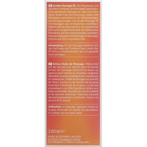 Weleda Arnika Massage-Oel Glasflasche 100ml buy online