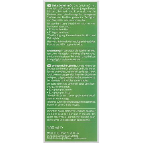 Weleda Birke Cellulite-Öl Glasflasche 100ml buy online
