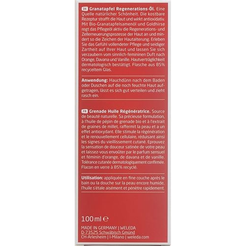 Weleda Granatapfel Regenerations-Öl Glasflasche 100ml buy online