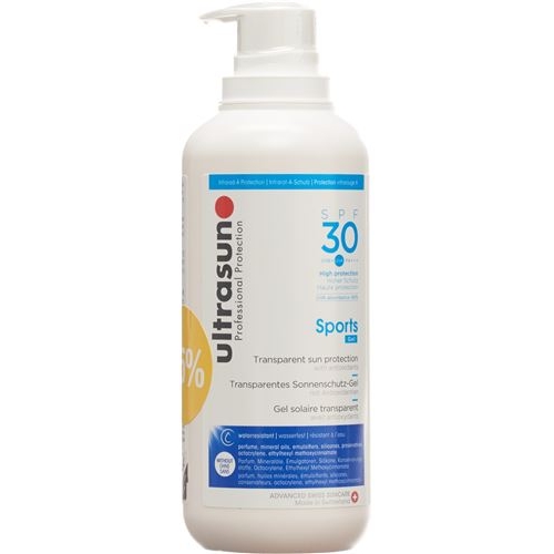 Ultrasun Sport Gel SPF 30 Dispenser 400ml 25% discount buy online